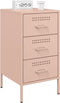 vidaXL - Nachtkastjes - 2 - st - 36x39x68 - cm - staal - roze