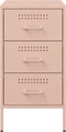 vidaXL - Nachtkastjes - 2 - st - 36x39x68 - cm - staal - roze