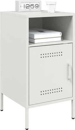 vidaXL - Nachtkastjes - 2 - st - 36x39x68 - cm - staal - wit