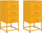 vidaXL - Nachtkastjes - 2 - st - 36x39x78 - cm - staal - mosterdgeel