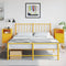 vidaXL - Nachtkastjes - 2 - st - 36x39x78 - cm - staal - mosterdgeel