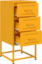 vidaXL - Nachtkastjes - 2 - st - 36x39x78 - cm - staal - mosterdgeel