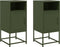 vidaXL - Nachtkastjes - 2 - st - 36x39x78 - cm - staal - olijfgroen