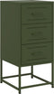 vidaXL - Nachtkastjes - 2 - st - 36x39x78 - cm - staal - olijfgroen