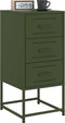 vidaXL - Nachtkastjes - 2 - st - 36x39x78 - cm - staal - olijfgroen