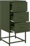 vidaXL - Nachtkastjes - 2 - st - 36x39x78 - cm - staal - olijfgroen
