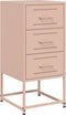 vidaXL - Nachtkastjes - 2 - st - 36x39x78 - cm - staal - roze