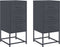 vidaXL - Nachtkastjes - 2 - st - 36x39x78 - cm - staal - antracietkleurig