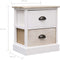 vidaXL - Nachtkastjes - 2 - st - 38x28x45 - cm - paulowniahout - wit - en - naturel