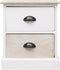 vidaXL - Nachtkastjes - 2 - st - 38x28x45 - cm - paulowniahout - wit - en - naturel