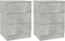 vidaXL - Nachtkastjes - 2 - st - 38x35x56 - cm - bewerkt - hout - betongrijs