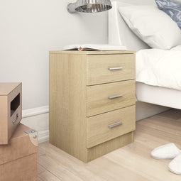 vidaXL - Nachtkastjes - 2 - st - 38x35x56 - cm - bewerkt - hout - sonoma - eikenkleurig