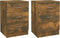 vidaXL - Nachtkastjes - 2 - st - 38x35x56 - cm - bewerkt - hout - gerookt - eikenkleurig