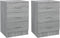 vidaXL - Nachtkastjes - 2 - st - 38x35x56 - cm - bewerkt - hout - grijs - sonoma - eiken