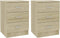 vidaXL - Nachtkastjes - 2 - st - 38x35x56 - cm - bewerkt - hout - sonoma - eikenkleurig