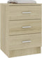 vidaXL - Nachtkastjes - 2 - st - 38x35x56 - cm - bewerkt - hout - sonoma - eikenkleurig