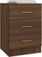 vidaXL - Nachtkastjes - 2 - st - 38x35x56 - cm - bewerkt - hout - bruin - eikenkleur