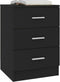 vidaXL - Nachtkastjes - 2 - st - 38x35x56 - cm - bewerkt - hout - zwart