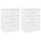 vidaXL - Nachtkastjes - 2 - st - 38x35x56 - cm - bewerkt - hout - hoogglans - wit