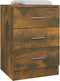 vidaXL - Nachtkastjes - 2 - st - 38x35x56 - cm - bewerkt - hout - gerookt - eikenkleurig