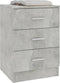 vidaXL - Nachtkastjes - 2 - st - 38x35x56 - cm - bewerkt - hout - betongrijs