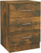 vidaXL - Nachtkastjes - 2 - st - 38x35x56 - cm - bewerkt - hout - gerookt - eikenkleurig