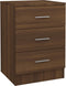 vidaXL - Nachtkastjes - 2 - st - 38x35x56 - cm - bewerkt - hout - bruin - eikenkleur