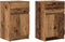 vidaXL - Nachtkastjes - 2 - st - 39x35x65 - cm - bewerkt - hout - oud - houtkleurig