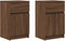 vidaXL - Nachtkastjes - 2 - st - 39x35x65 - cm - bewerkt - hout - bruin - eikenkleur