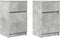 vidaXL - Nachtkastjes - 2 - st - 39x35x65 - cm - bewerkt - hout - betongrijs