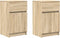 vidaXL - Nachtkastjes - 2 - st - 39x35x65 - cm - bewerkt - hout - sonoma - eikenkleurig