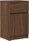 vidaXL - Nachtkastjes - 2 - st - 39x35x65 - cm - bewerkt - hout - bruin - eikenkleur