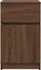 vidaXL - Nachtkastjes - 2 - st - 39x35x65 - cm - bewerkt - hout - bruin - eikenkleur