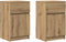 vidaXL - Nachtkastjes - 2 - st - 39x35x65cm - bewerkt - hout - artisanaal - eikenkleur