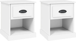 vidaXL - Nachtkastjes - 2 - st - 39x39x47,5 - cm - bewerkt - hout - wit