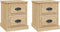 vidaXL - Nachtkastjes - 2 - st - 39x39x47,5 - cm - bewerkt - hout - sonoma - eikenkleur