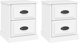vidaXL - Nachtkastjes - 2 - st - 39x39x47,5 - cm - bewerkt - hout - wit