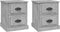 vidaXL - Nachtkastjes - 2 - st - 39x39x47,5 - cm - bewerkt - hout - betongrijs