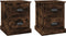 vidaXL - Nachtkastjes - 2 - st - 39x39x47,5 - cm - bewerkt - hout - gerookt - eikenkleur