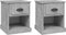vidaXL - Nachtkastjes - 2 - st - 39x39x47,5 - cm - bewerkt - hout - betongrijs