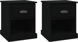 vidaXL - Nachtkastjes - 2 - st - 39x39x47,5 - cm - bewerkt - hout - zwart