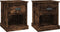 vidaXL - Nachtkastjes - 2 - st - 39x39x47,5 - cm - bewerkt - hout - gerookt - eikenkleur