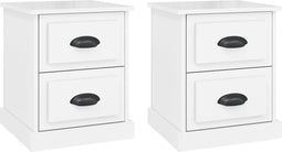 vidaXL - Nachtkastjes - 2 - st - 39x39x47,5 - cm - bewerkt - hout - hoogglans - wit