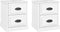 vidaXL - Nachtkastjes - 2 - st - 39x39x47,5 - cm - bewerkt - hout - hoogglans - wit