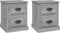 vidaXL - Nachtkastjes - 2 - st - 39x39x47,5 - cm - bewerkt - hout - grijs - sonoma - eiken
