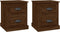vidaXL - Nachtkastjes - 2 - st - 39x39x47,5 - cm - bewerkt - hout - bruin - eikenkleur
