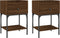 vidaXL - Nachtkastjes - 2 - st - 40,5x31x60 - cm - bewerkt - hout - bruin - eikenkleur