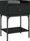 vidaXL - Nachtkastjes - 2 - st - 40,5x31x60 - cm - bewerkt - hout - zwart