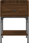 vidaXL - Nachtkastjes - 2 - st - 40,5x31x60 - cm - bewerkt - hout - bruin - eikenkleur