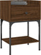 vidaXL - Nachtkastjes - 2 - st - 40,5x31x60 - cm - bewerkt - hout - bruin - eikenkleur